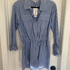 Steve Madden Blue and White Striped Romper